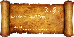 Kozár György névjegykártya