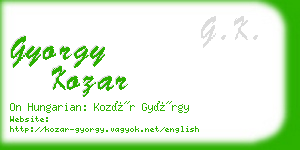 gyorgy kozar business card